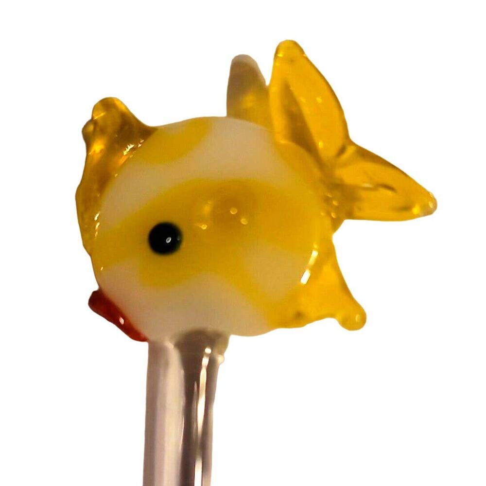 Hand-Blown Art Glass 8.5" SWIZZLE Stick margarita TIKI bar mixed drink FISH